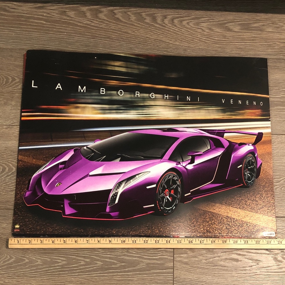 Lamborghini Veneno Hyper Car Poster Wall Decor 24” x 18”